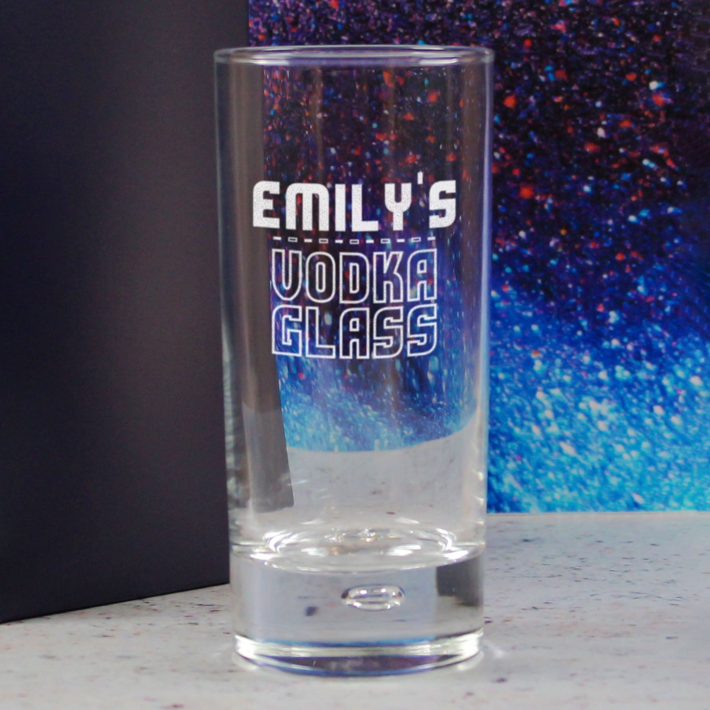 Personalised Engraved Vodka Bubble Hiball with 'Name's Vodka Glass' Design