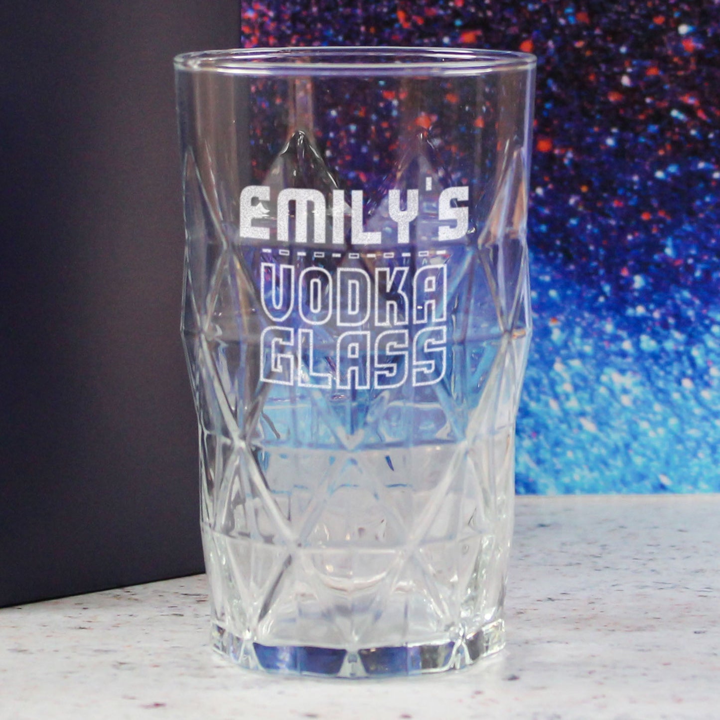 Personalised Engraved Vodka Keops Hiball with 'Name's Vodka Glass' Design