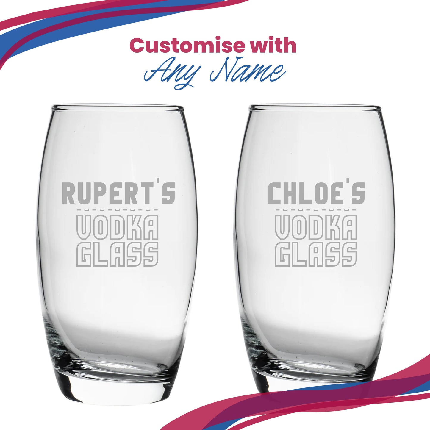 Personalised Engraved Vodka Tondo Hiball with 'Name's Vodka Glass' Design