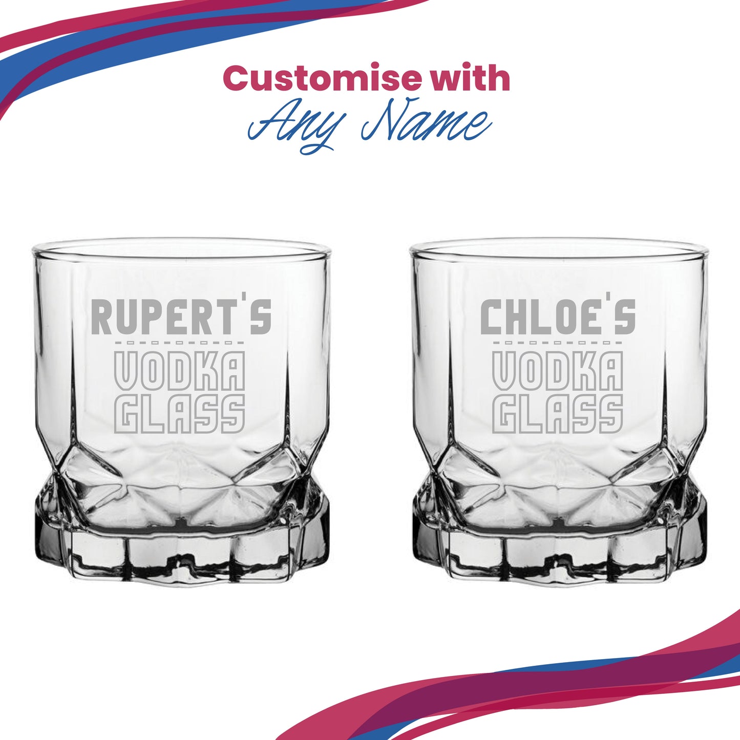 Personalised Engraved Vodka Future Tumbler with 'Name's Vodka Glass' Design