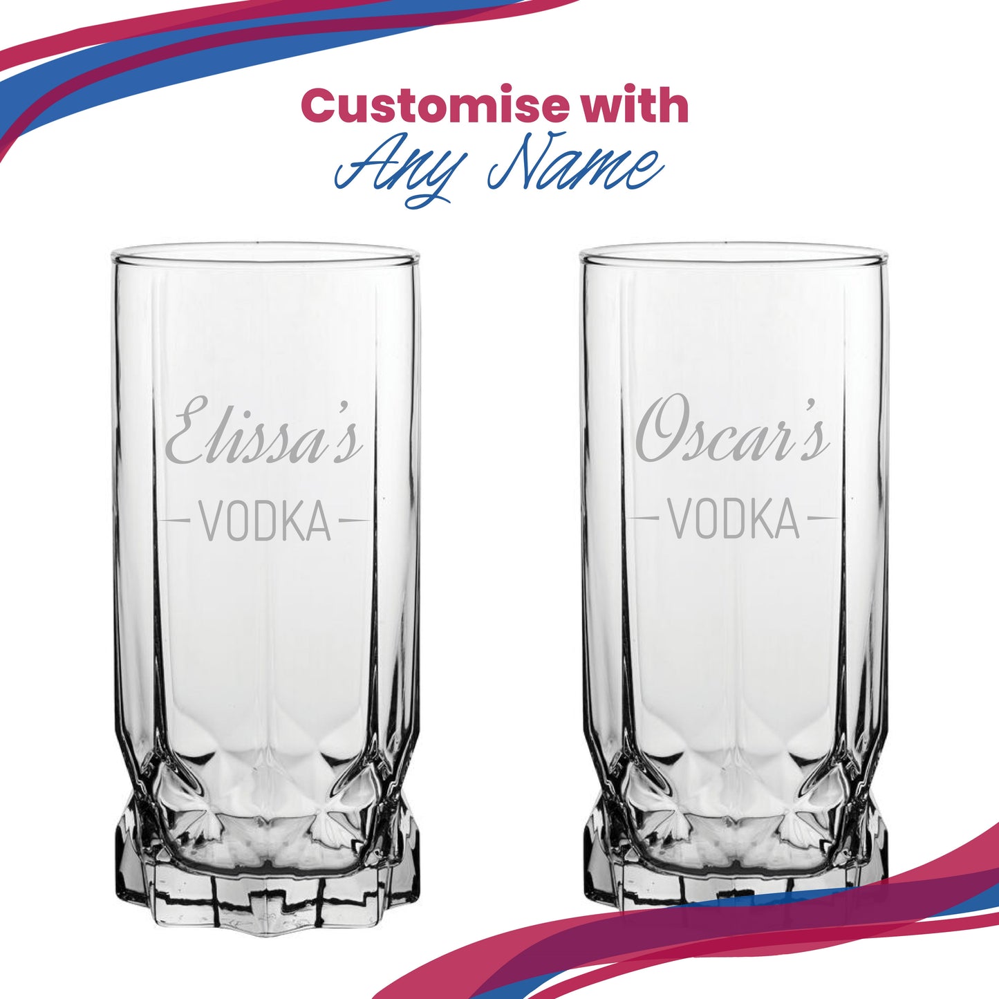 Personalised Engraved Novelty Vodka Future Hiball with 'Name's Vodka' Design