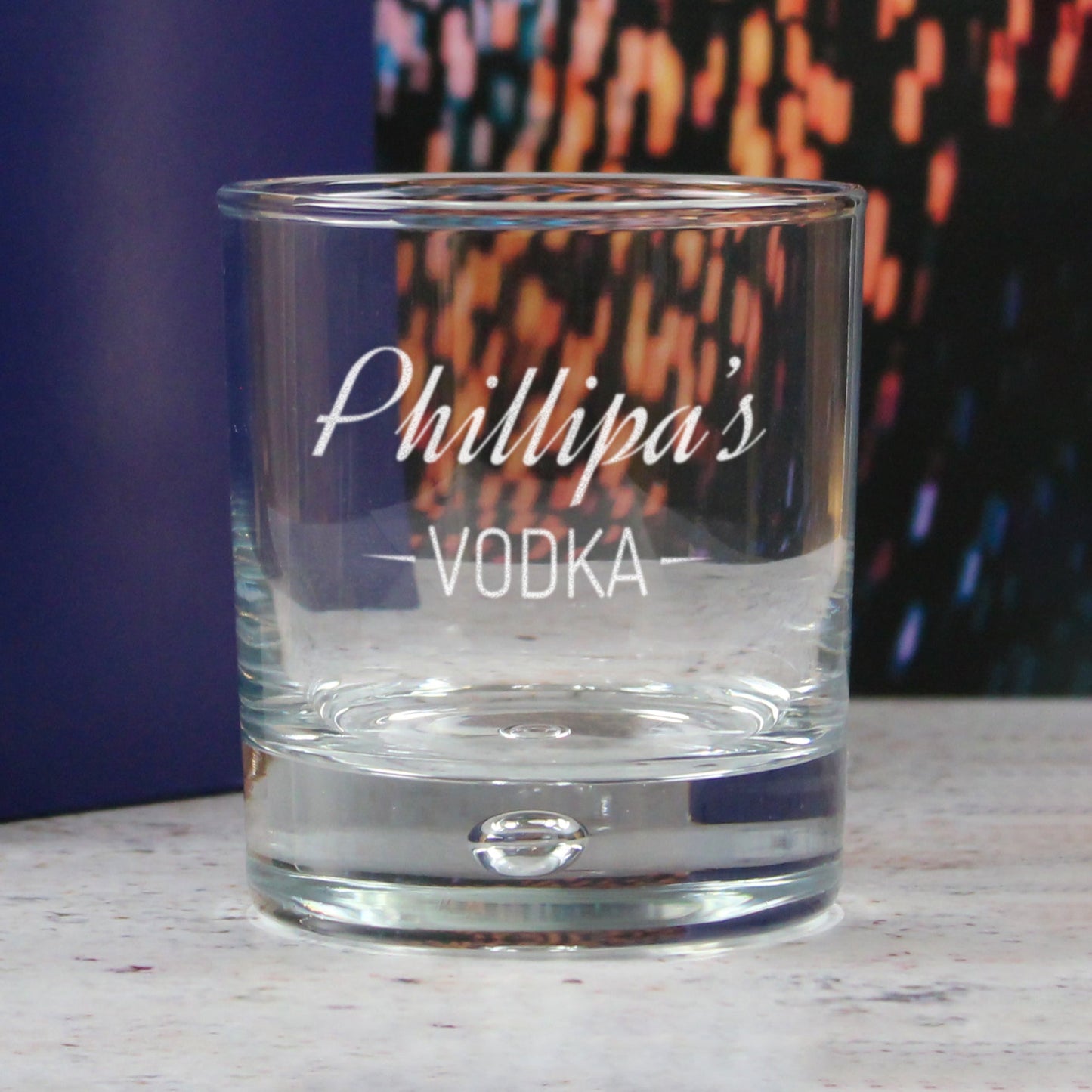 Personalised Engraved Novelty Vodka Bubble Tumbler with 'Name's Vodka' Design