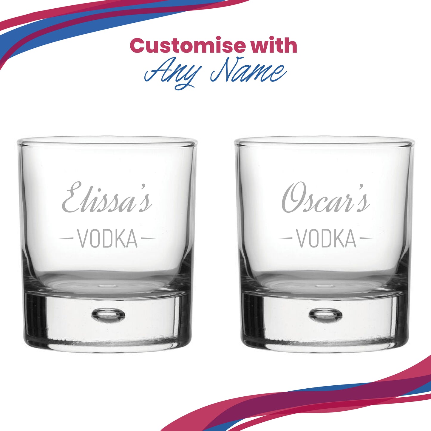 Personalised Engraved Novelty Vodka Bubble Tumbler with 'Name's Vodka' Design