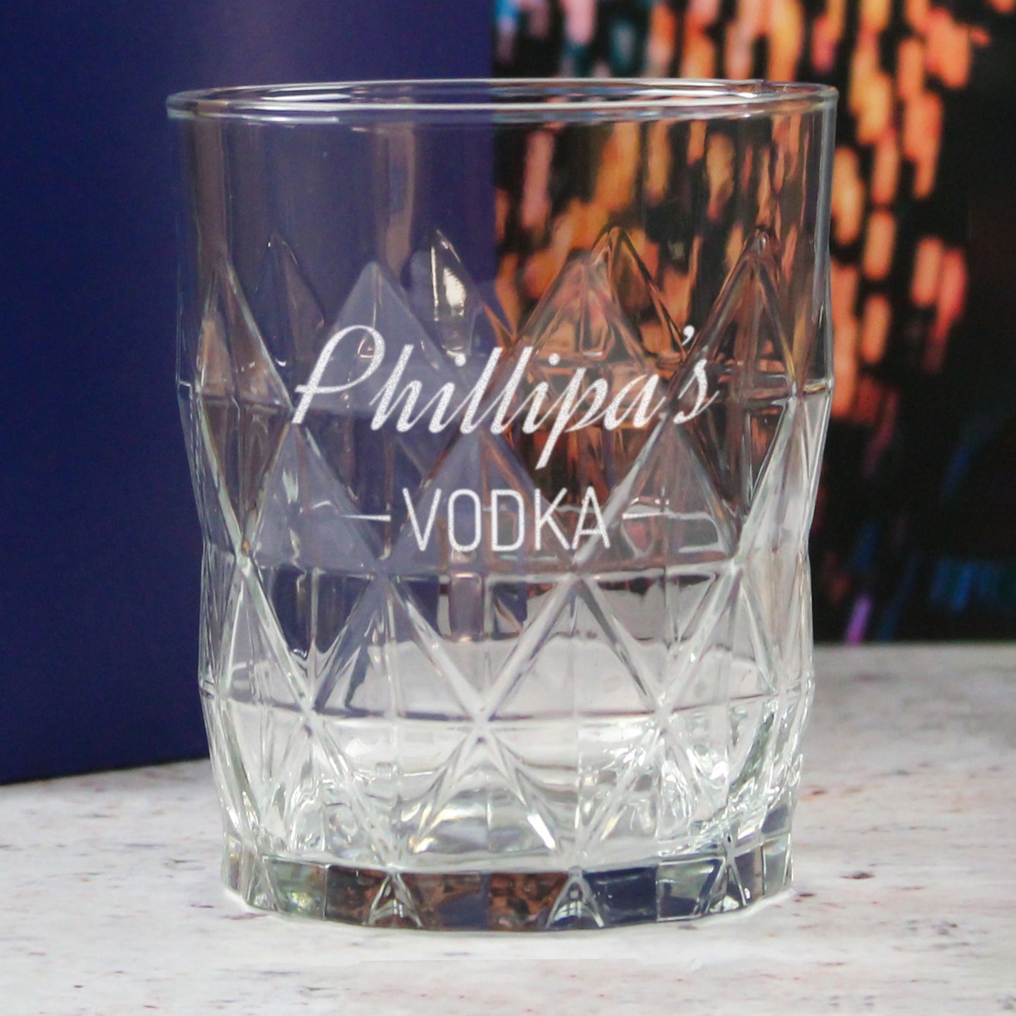 Personalised Engraved Novelty Vodka Keops Tumbler with 'Name's Vodka' Design