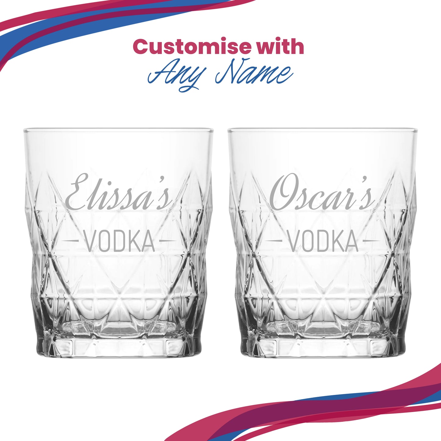 Personalised Engraved Novelty Vodka Keops Tumbler with 'Name's Vodka' Design