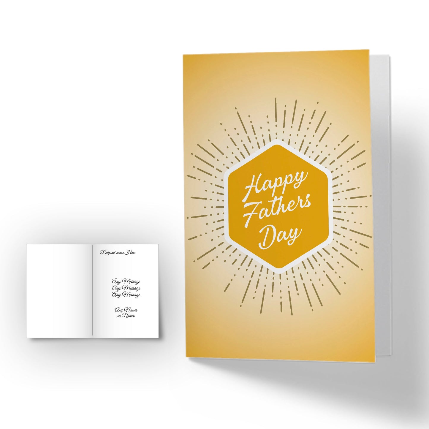 Personalised Happy Fathers Day Card - Hexagon explosion