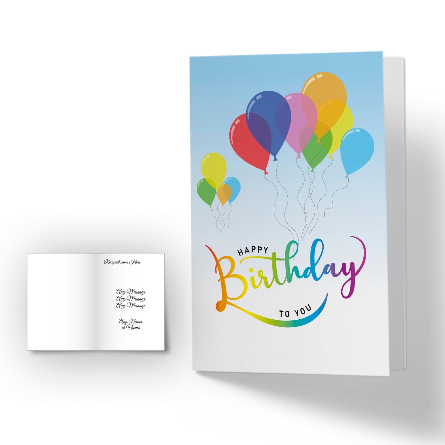 Personalised Happy Birthday Card - Balloons