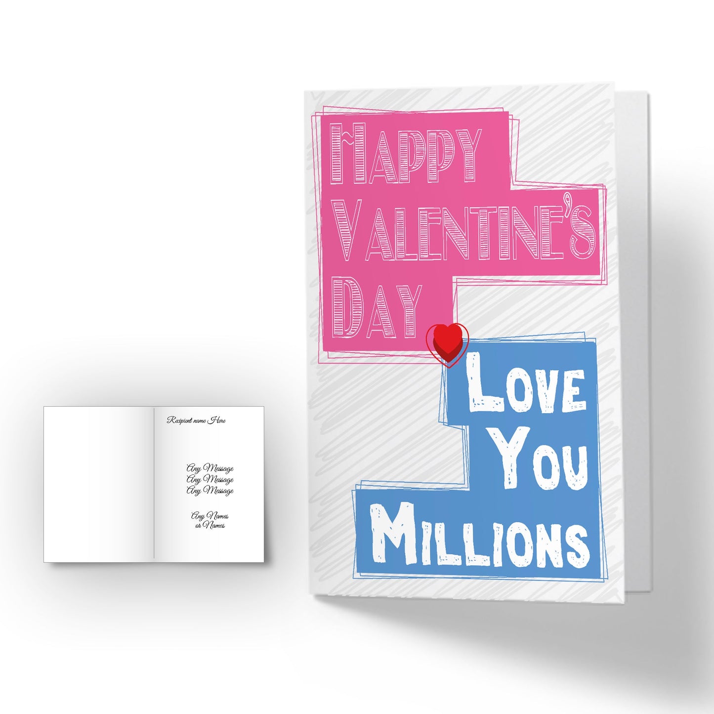 Personalised Valentines Day card - Love you Millions