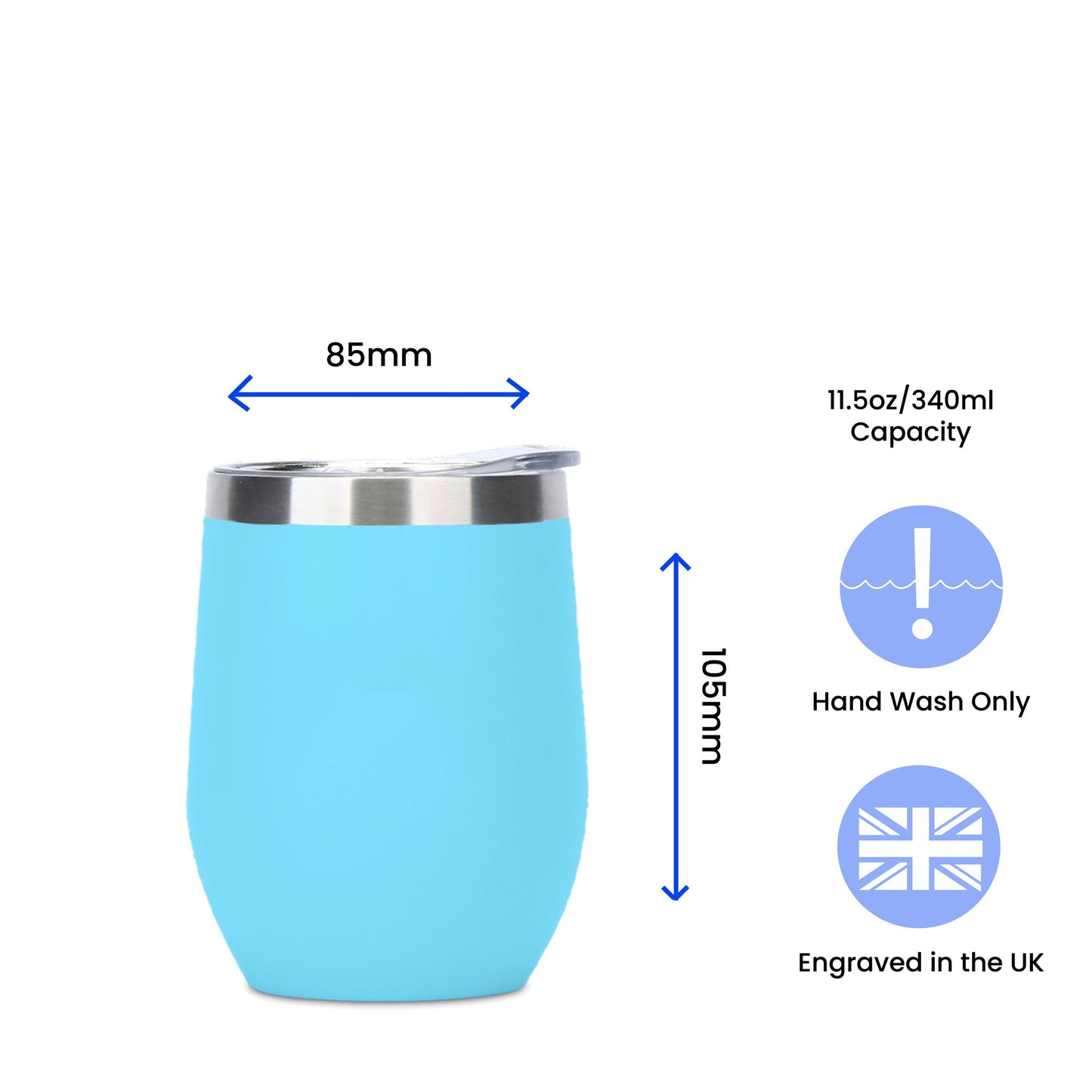 Engraved Light Blue Insulated Travel Cup