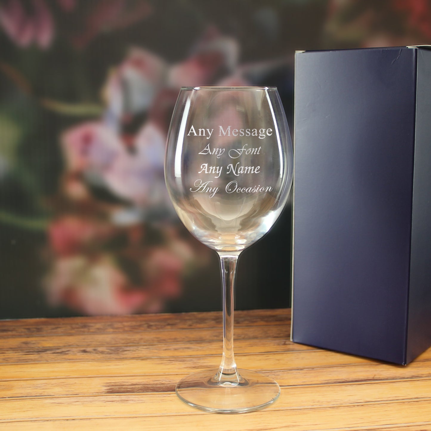 Personalised Engraved Enoteca 19oz Large Wine Glass With Gift Box - Any Message Engraved!!
