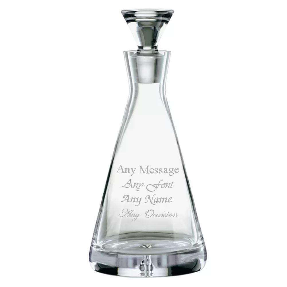 Engraved 750ml Handmade Bubble Base Pyramid Decanter