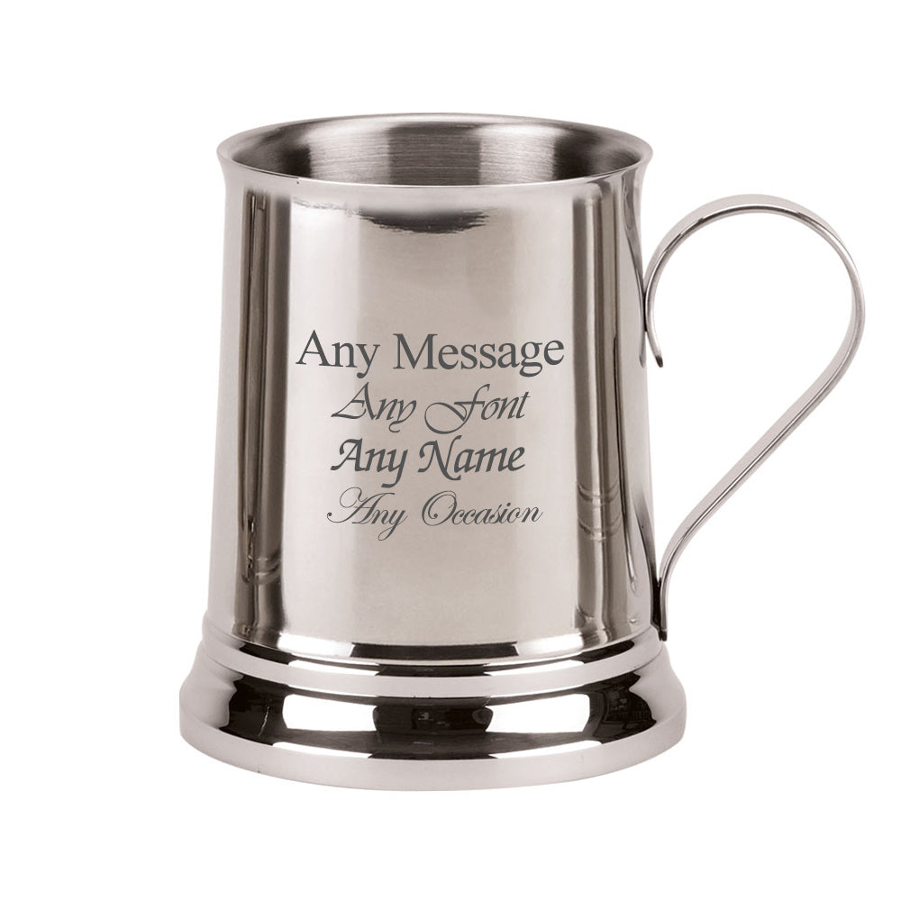 Engraved 16oz Stainless Steel Tankard