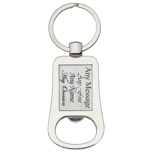 Engraved Rounded Edge Bottle Opener Keyring