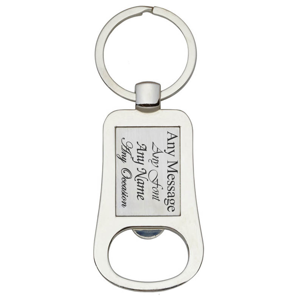 Engraved Rounded Edge Bottle Opener Keyring