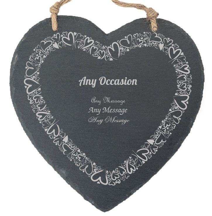 Personalised engraved Memo Board - Heart-filled Border