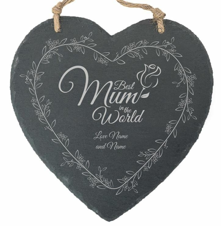 Personalised engraved Mothers Day, Best Mum, Memo Board - Floral Border