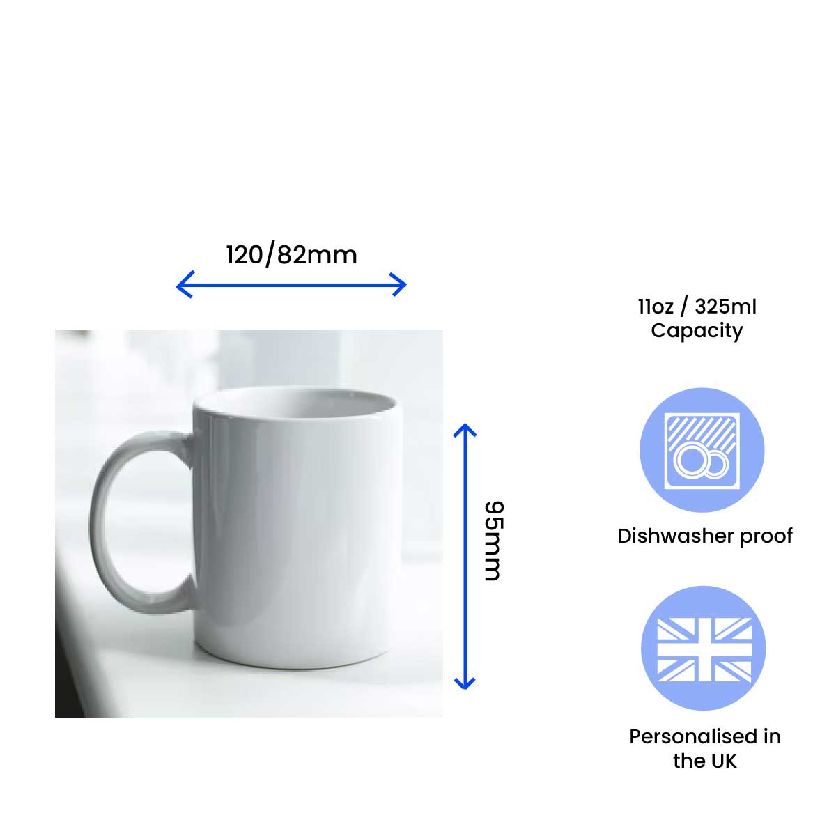 Wedding Mug Set, Any Message, Wedding Rings, 11oz/312ml Mugs