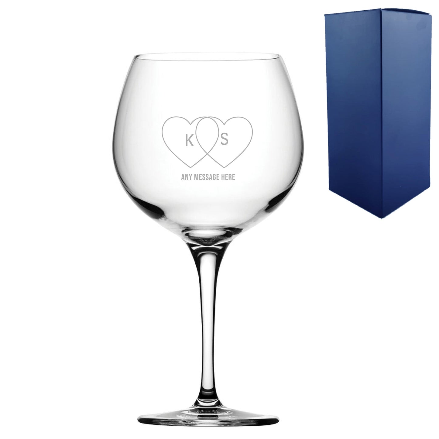 Engraved Valentines Day Gin Balloon, Gift Boxed