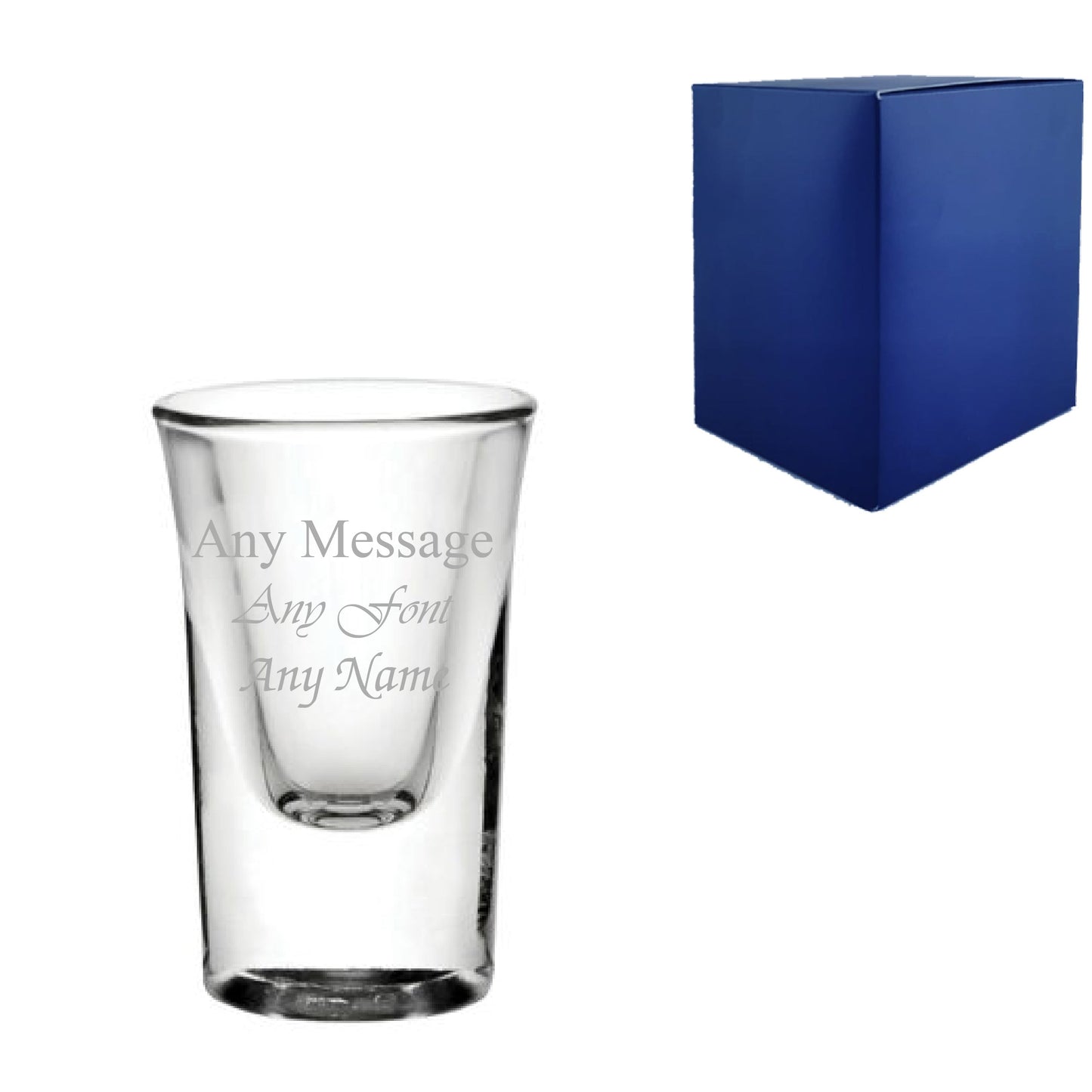 Engraved 1oz/29ml Boston Heavy Base Shot Glass, Any Message for Any Occasion
