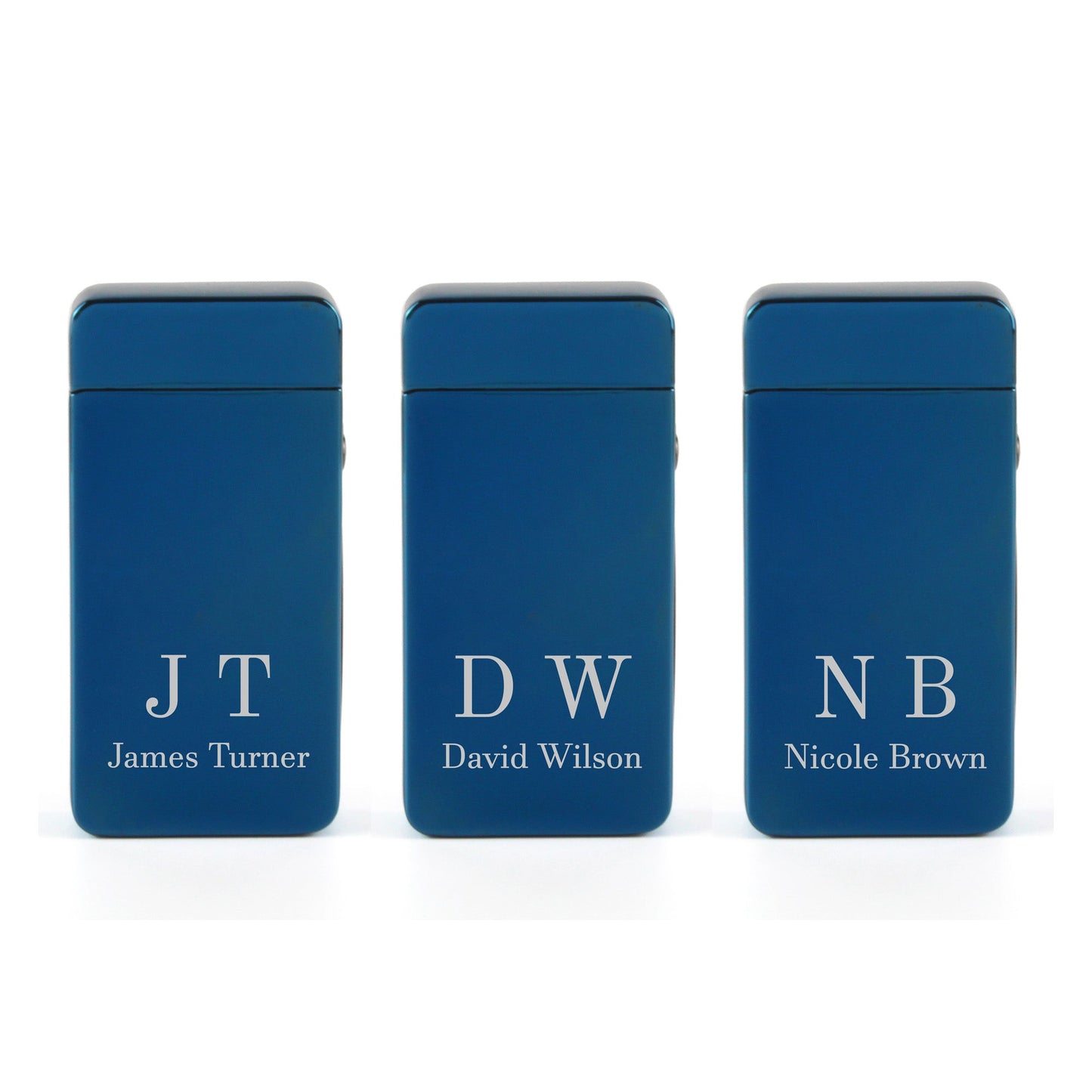 Engraved Electric Arc Lighter, Blue, Initials, Gift Boxed