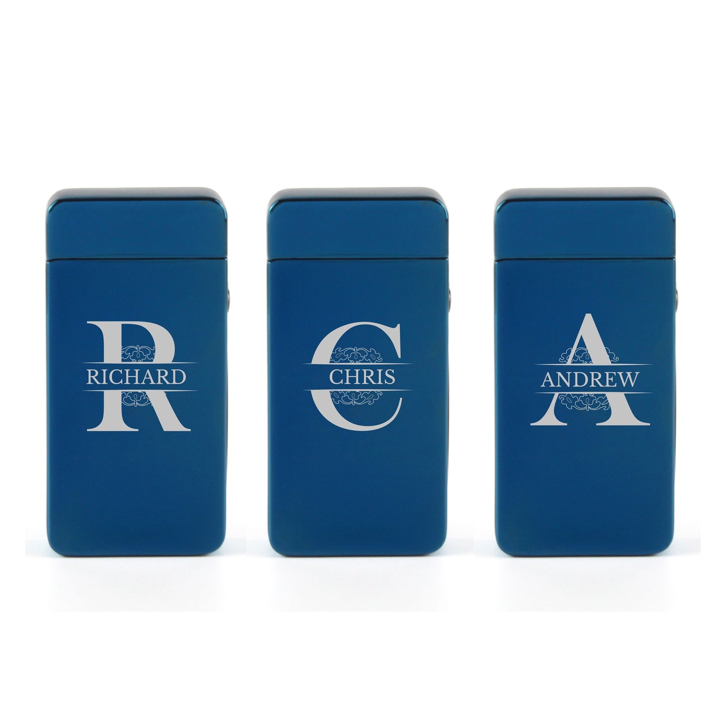 Engraved Electric Arc Lighter, Blue, Any Letter, Gift Boxed