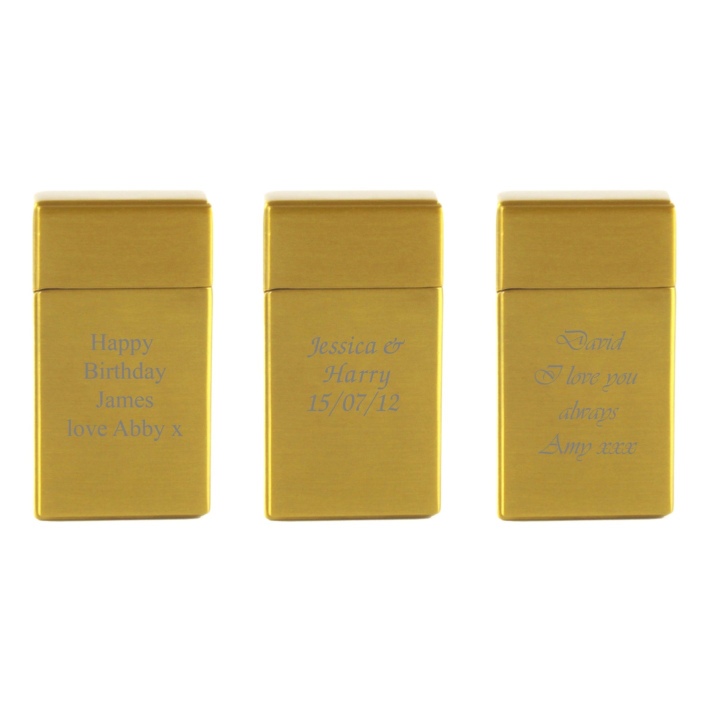 Engraved Jet Gas Lighter Gold Any Message Gift Boxed