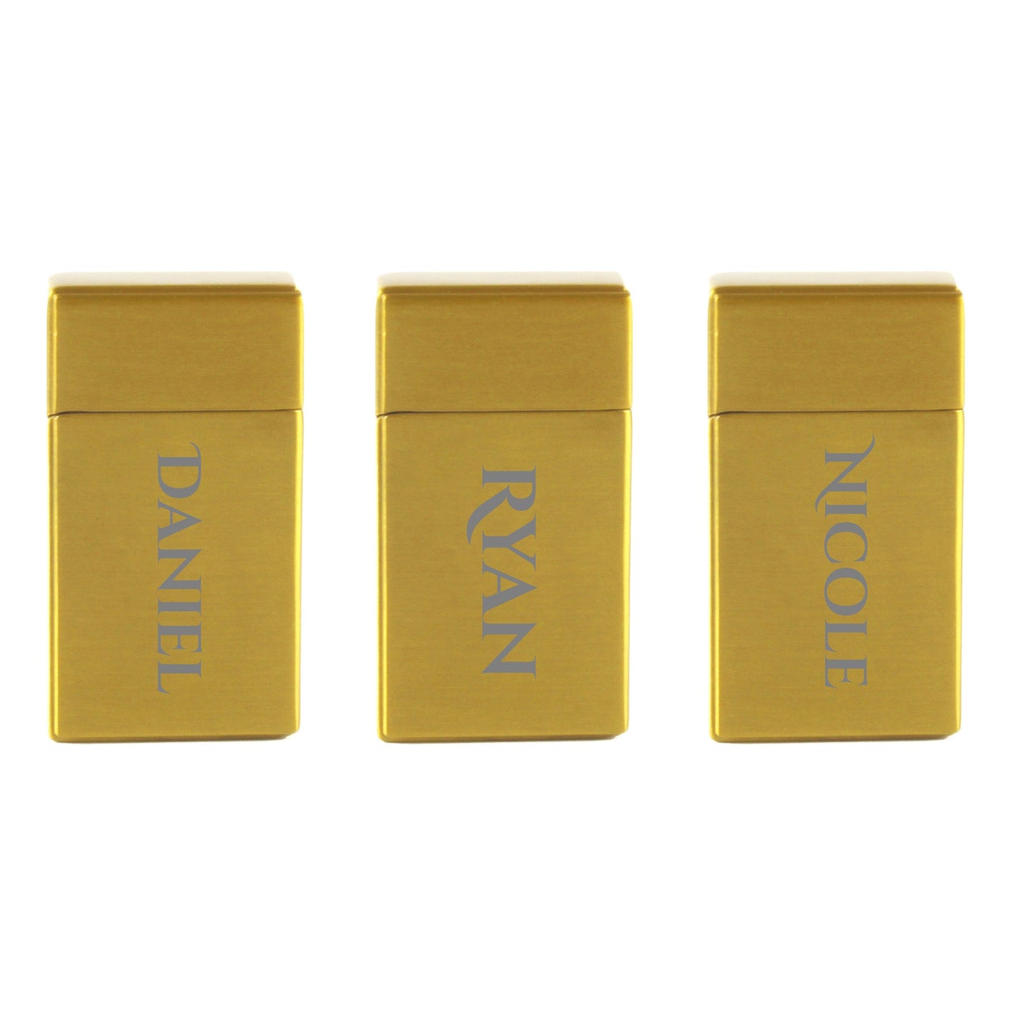 Engraved Jet Gas Lighter Gold Any Name Gift Boxed