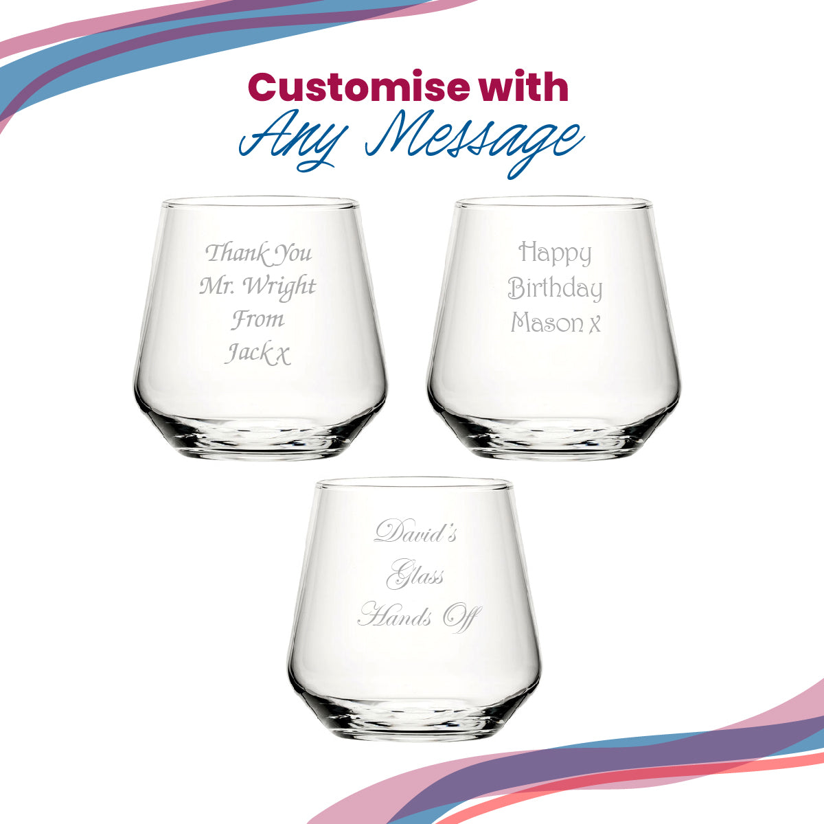 Engraved Whisky Glass, Allegra 340ml Tumbler, Gift Boxed