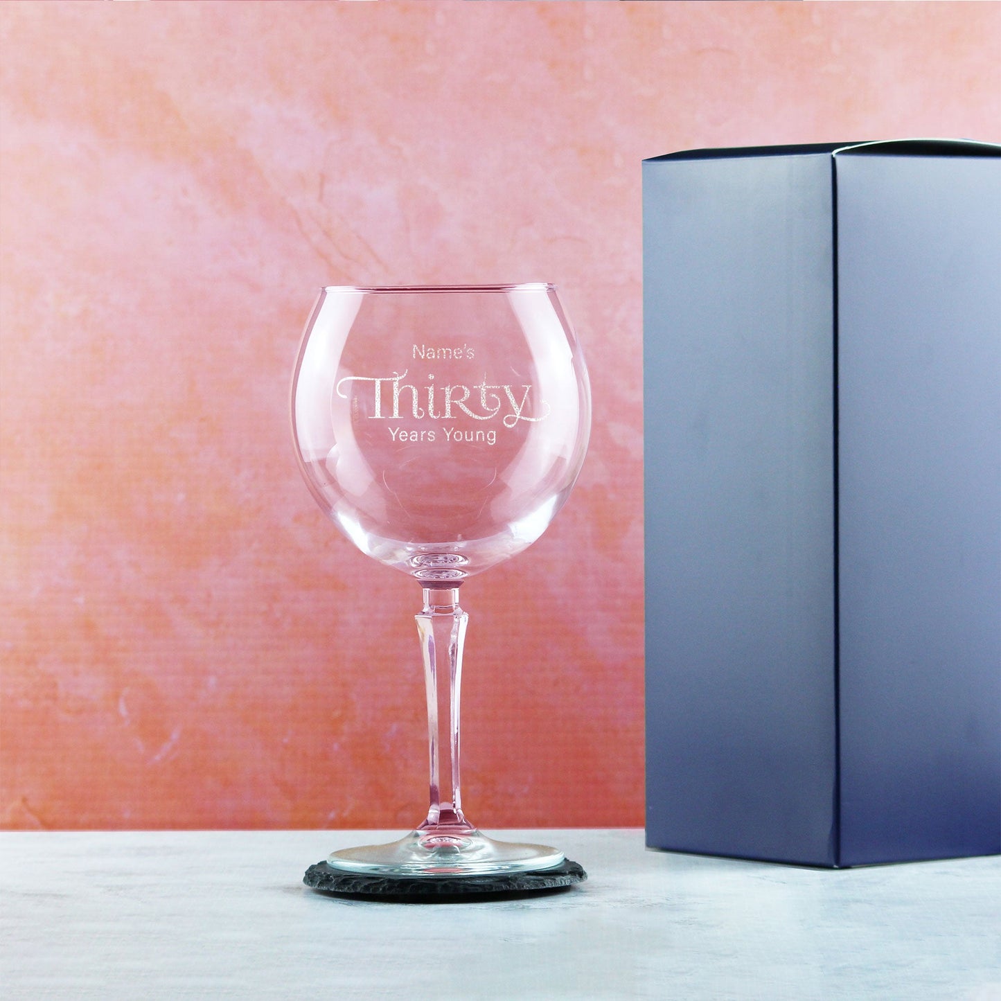 Engraved 30th Birthday Hudson Gin Glass, Years Young Sweeping Font