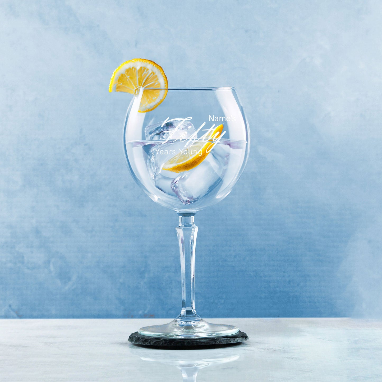 Engraved 50th Birthday Hudson Gin Glass, Years Young Handwritten
