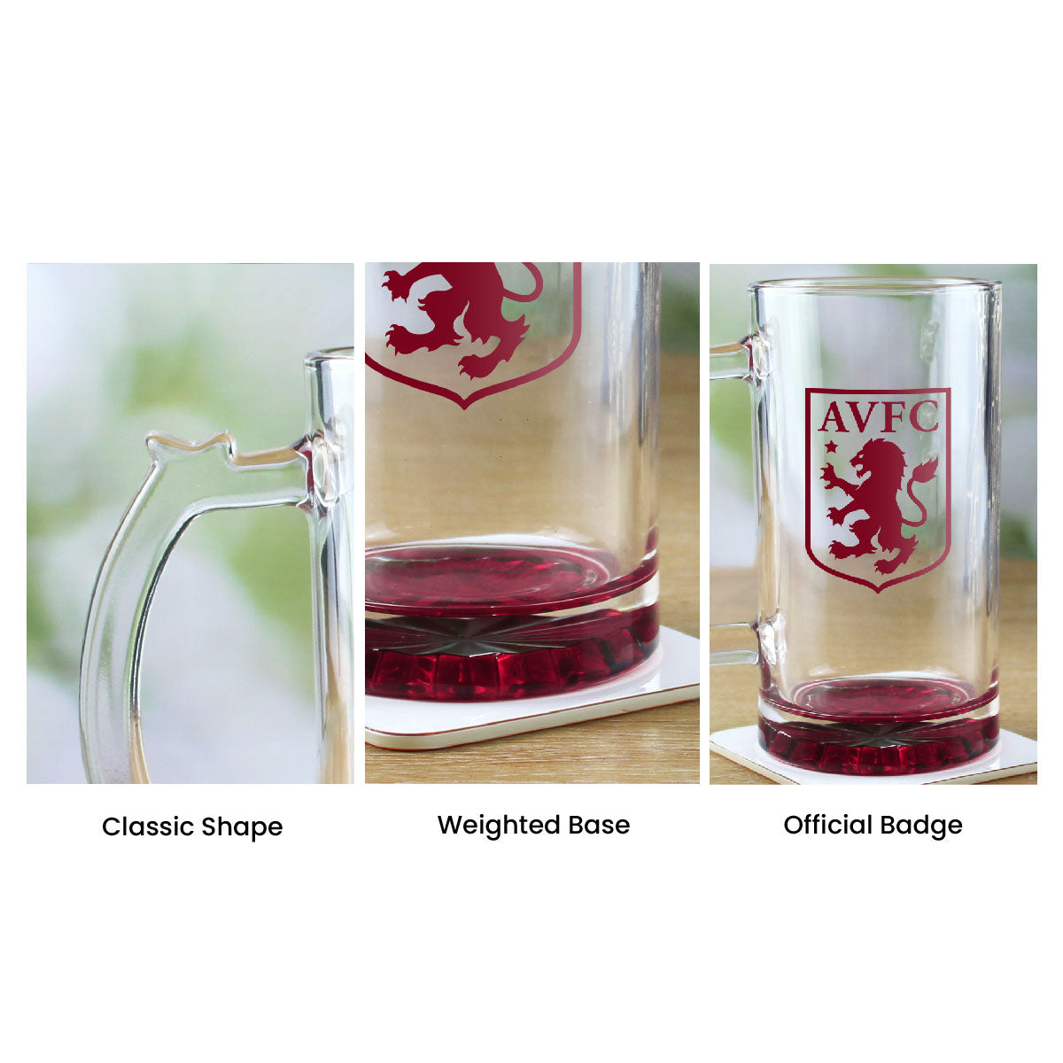 Engraved Official Aston Villa 20oz Beer Mug, Gift Boxed