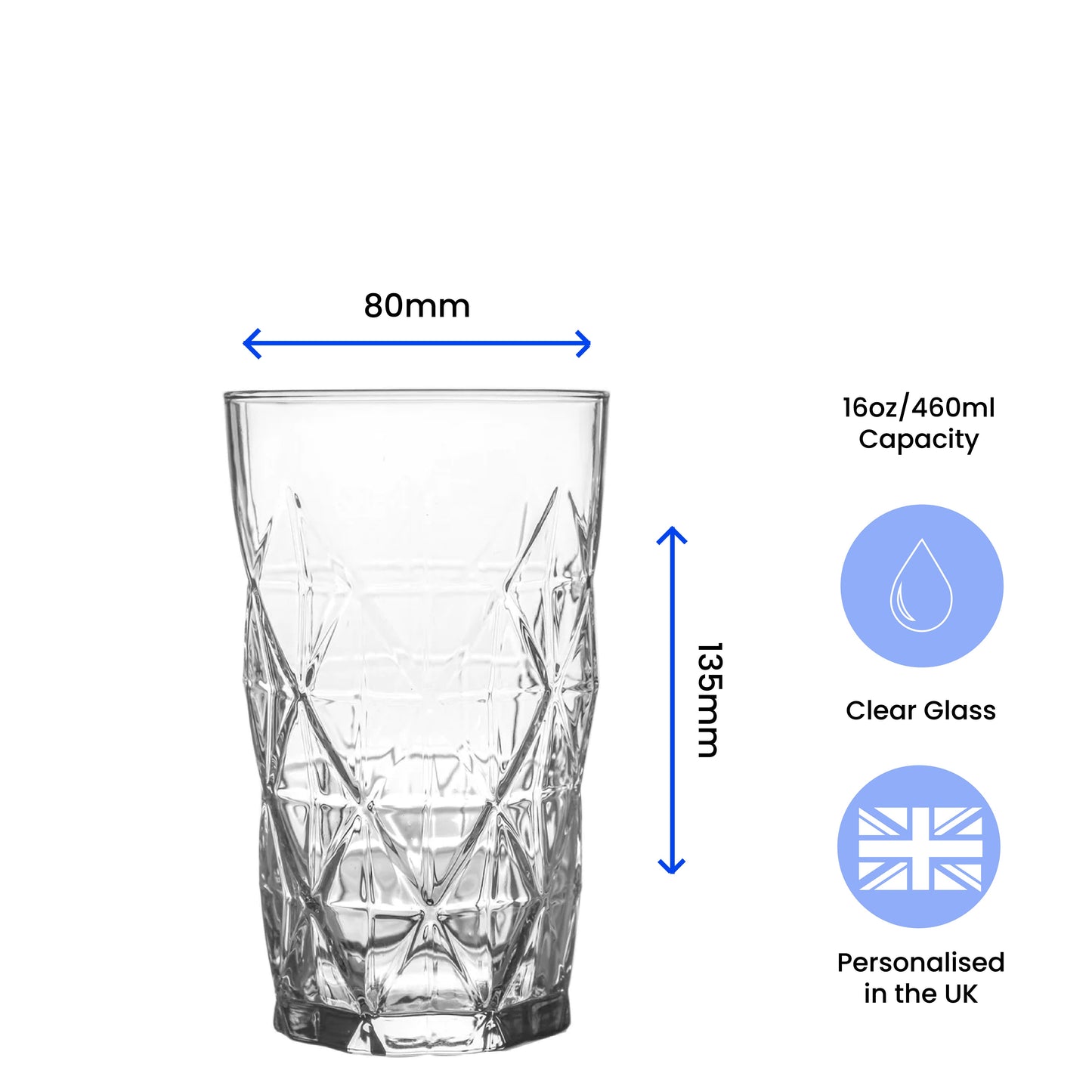 Personalised Engraved Vodka Keops Hiball with 'Name's Vodka Glass and Mixer' Design