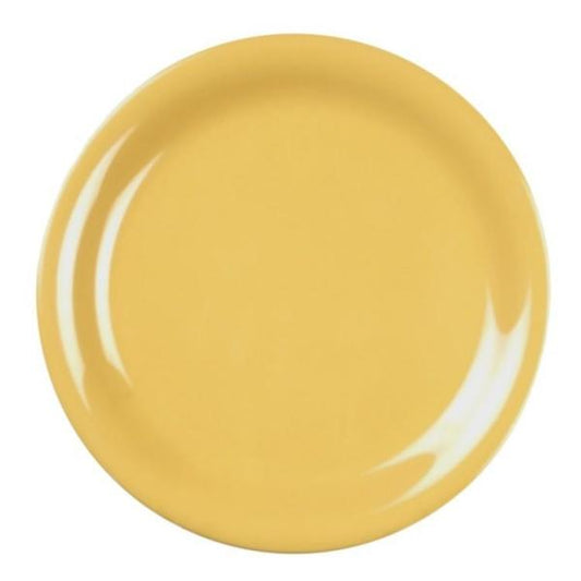 Narrow Rim Yellow Melamine Plate 230mm / 9in - Pack Of 12
