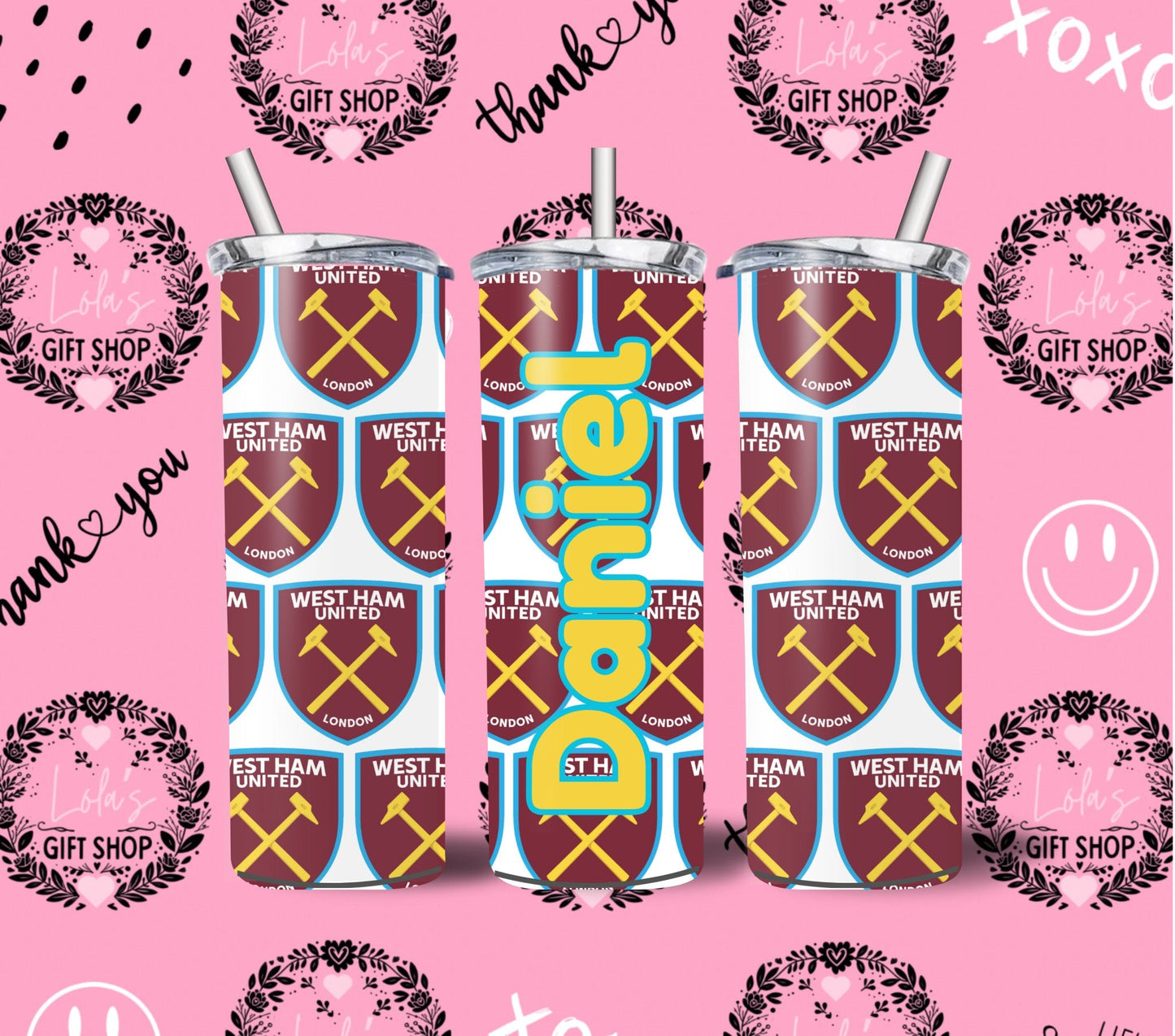 20oz football team tumblers