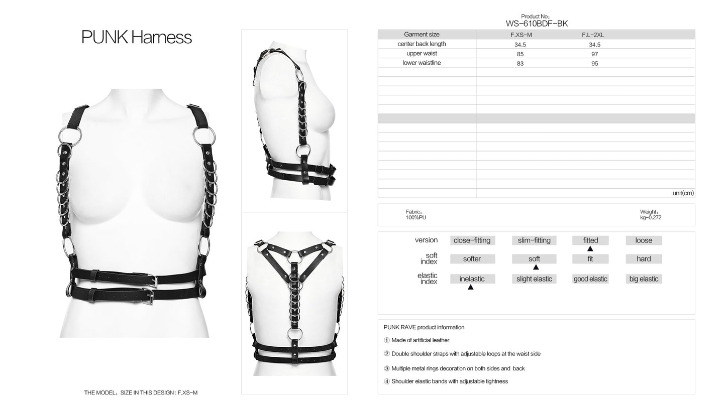 Punk Rave Elara O-ring Harness Belt