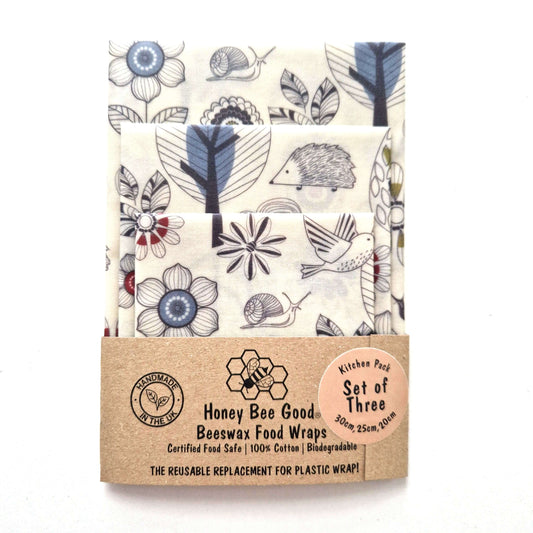 *Set of 3 Handmade Beeswax Wraps | Scandi