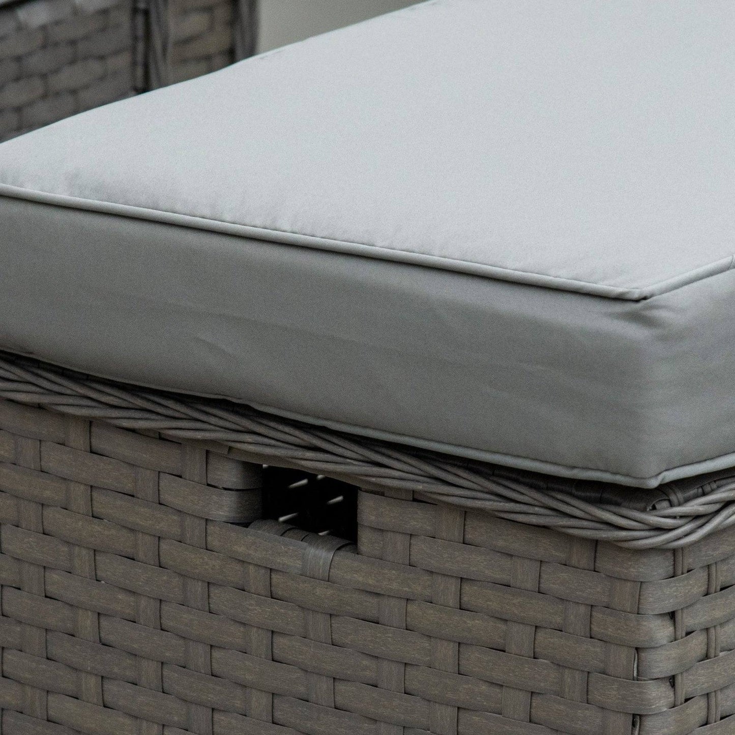 6-Piece Garden Rattan Sofa Set Bonzer Outdoor Furniture Patio Table Loveseat Stool Lounging Ottoman Aluminium Frame Wicker Weave Conservatory Grey