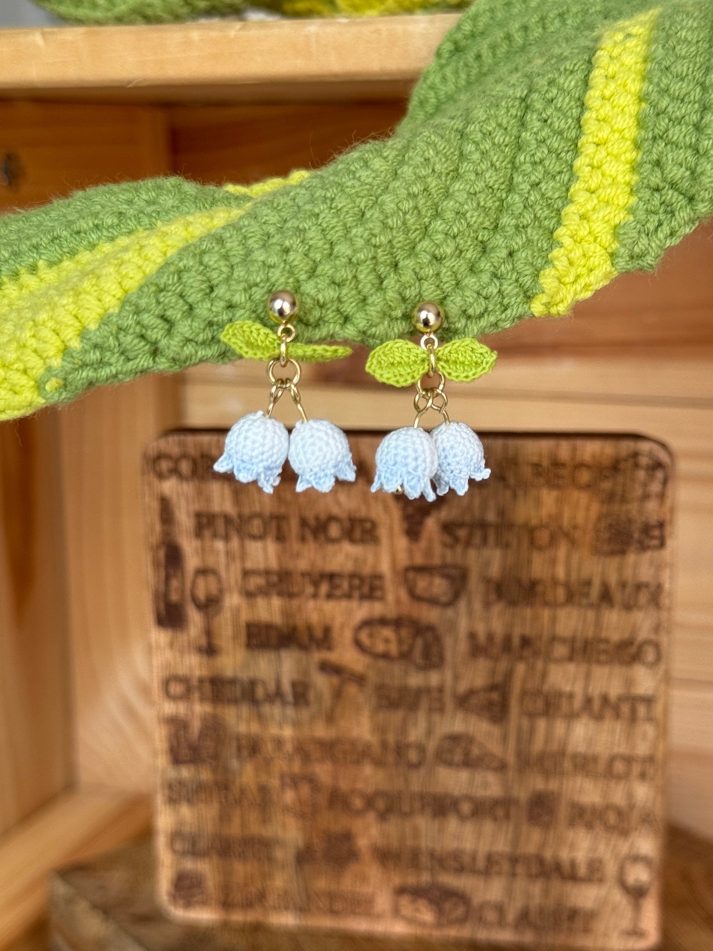 Lily of Valley Micro Crochet Earrings