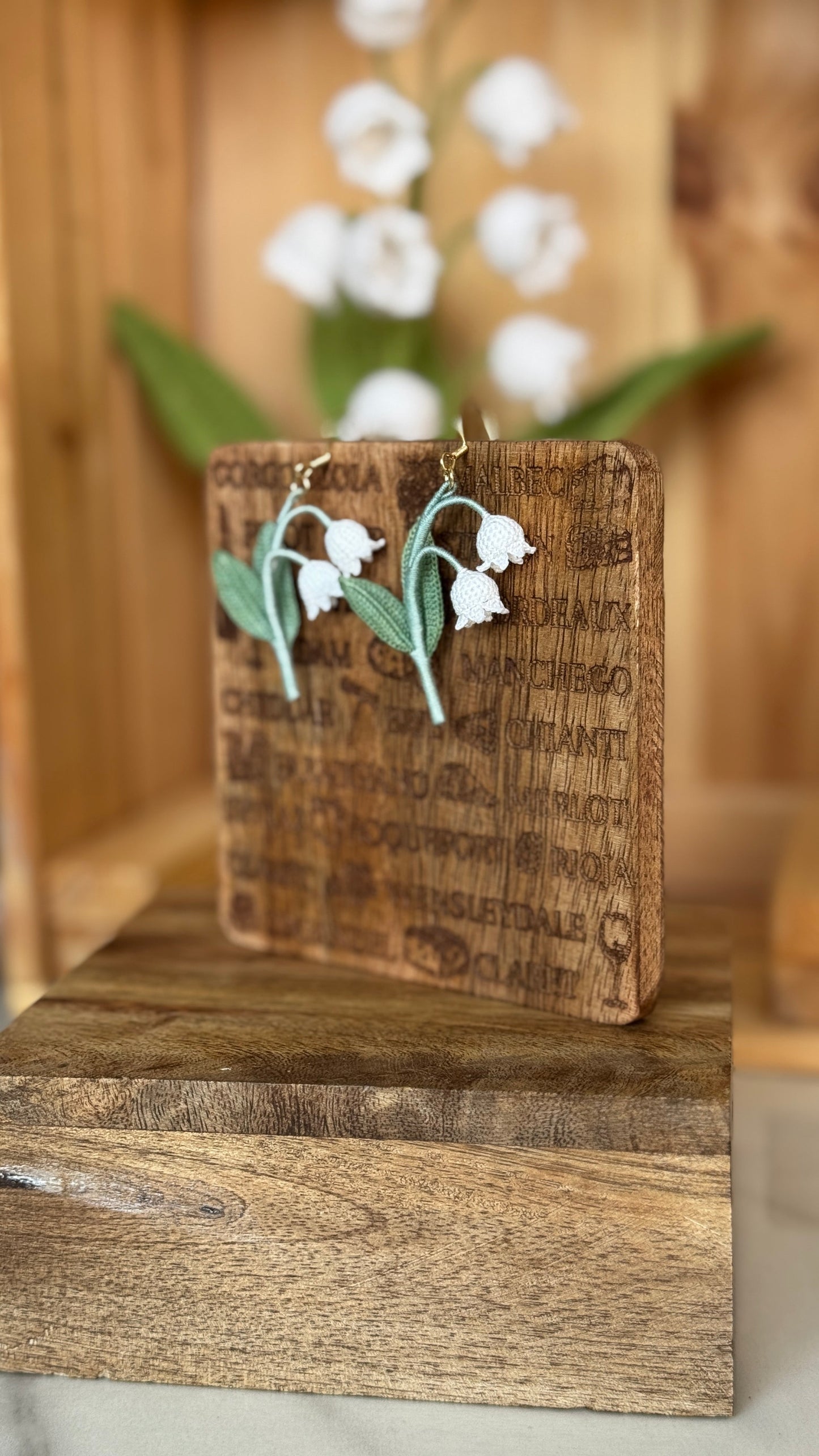 Lily of Valley Micro Crochet Earrings