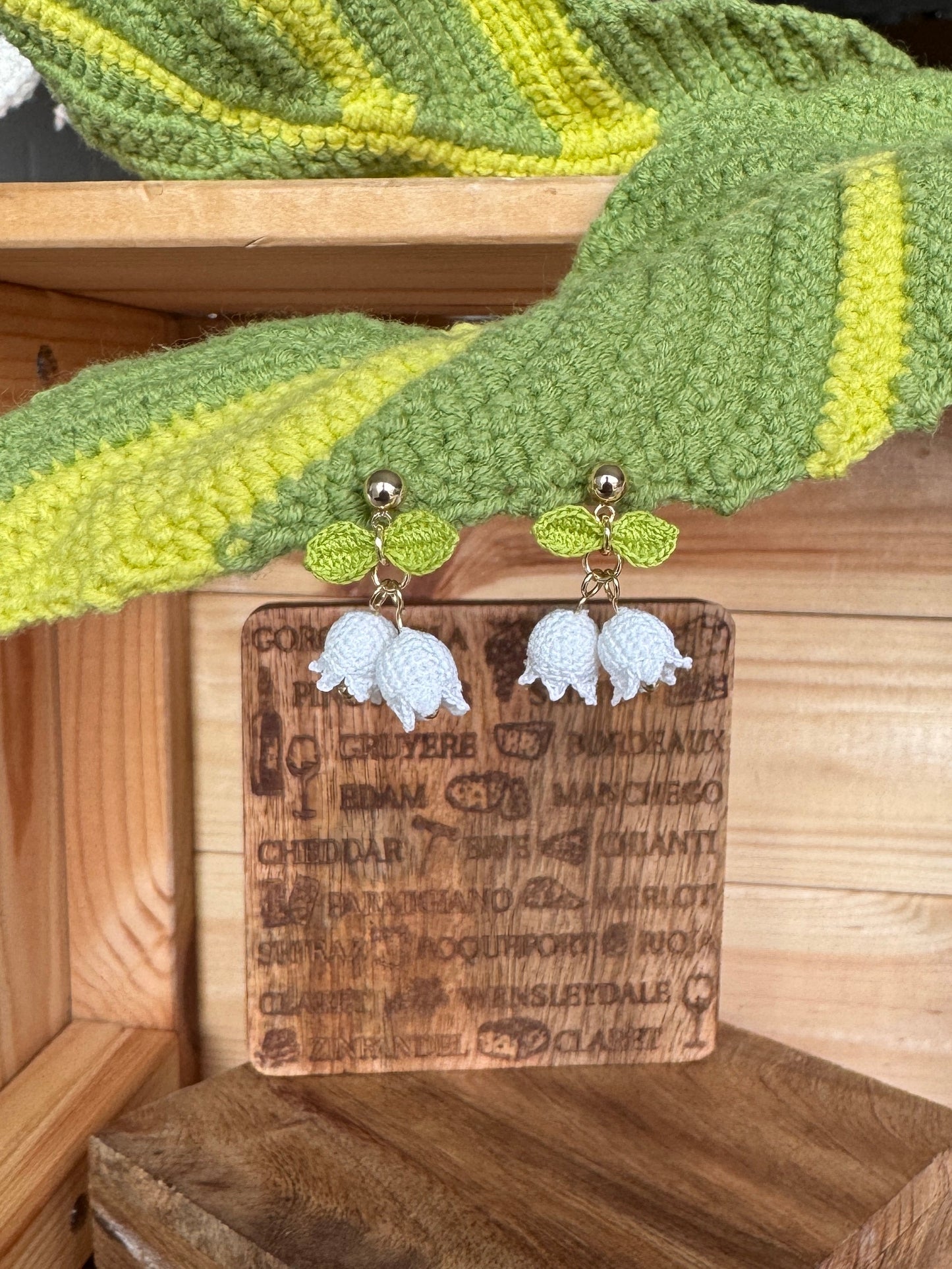 Lily of Valley Micro Crochet Earrings