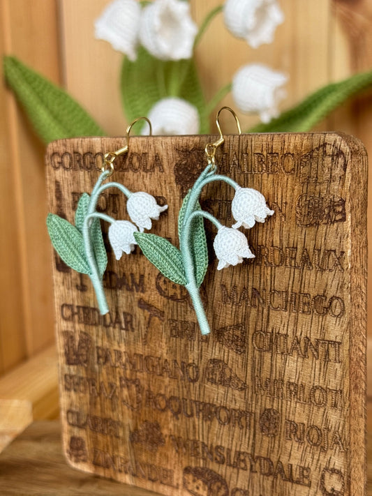 Lily of Valley Micro Crochet Earrings
