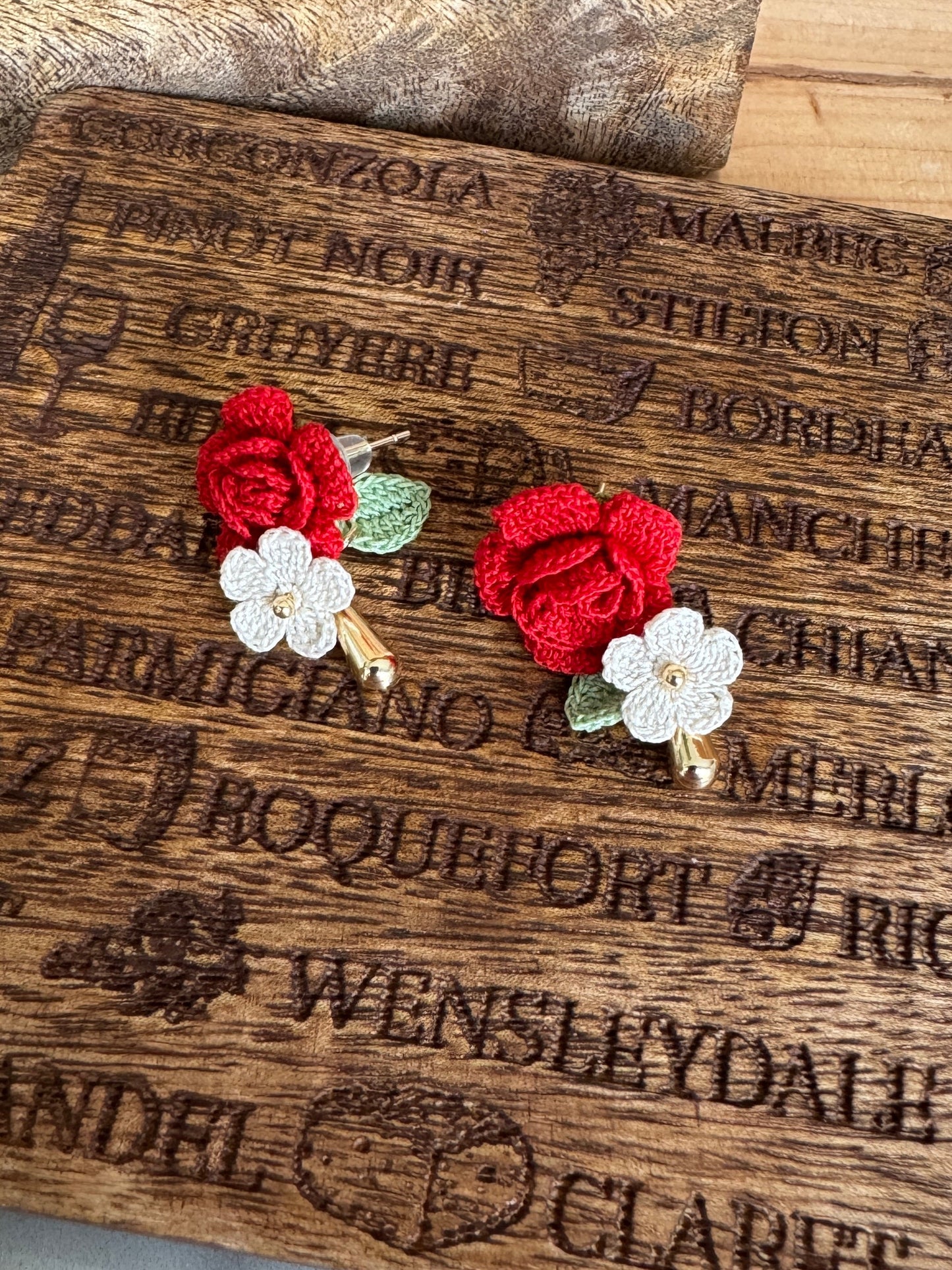 Rose Micro Crochet Earrings
