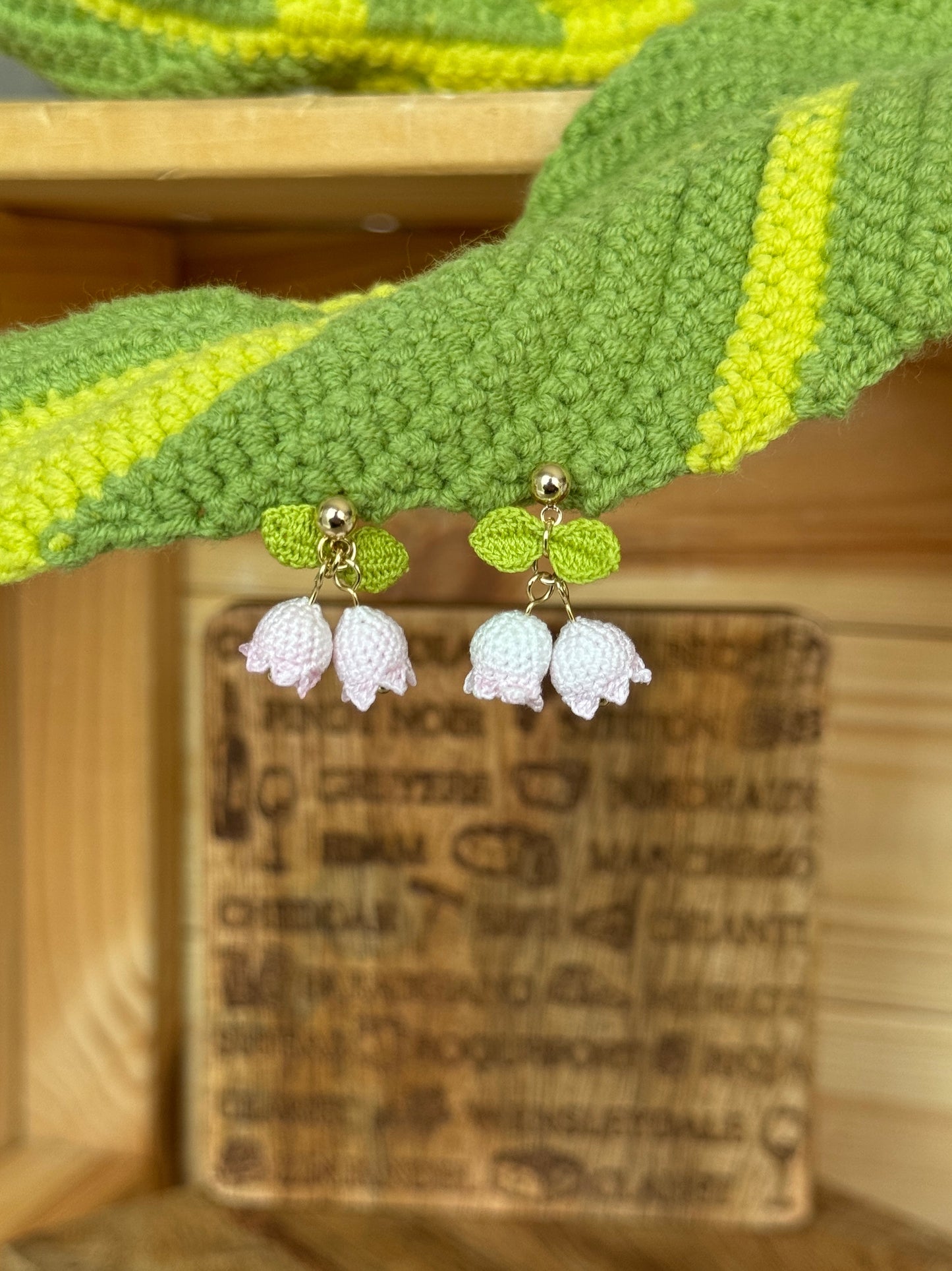 Lily of Valley Micro Crochet Earrings