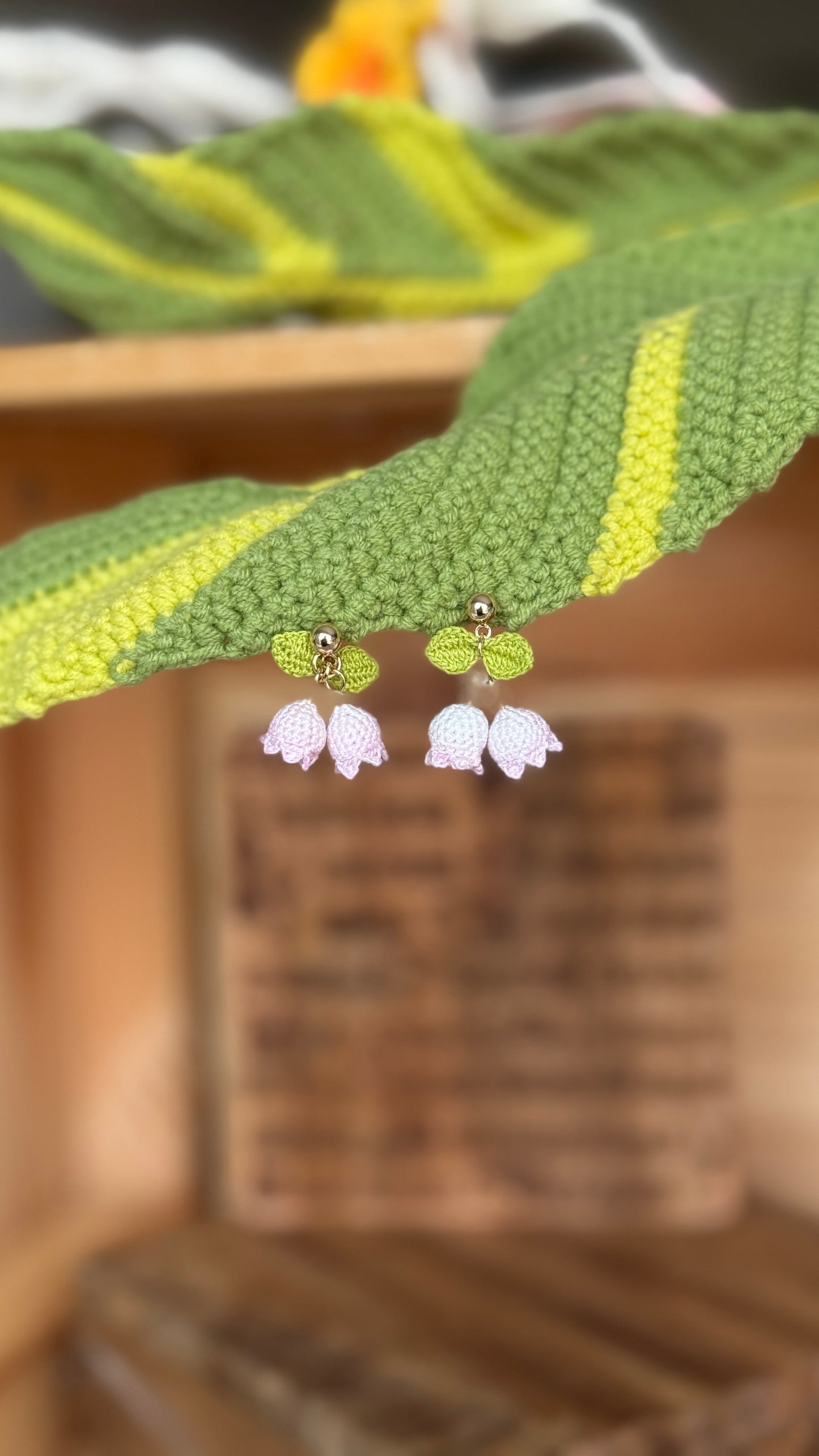 Lily of Valley Micro Crochet Earrings