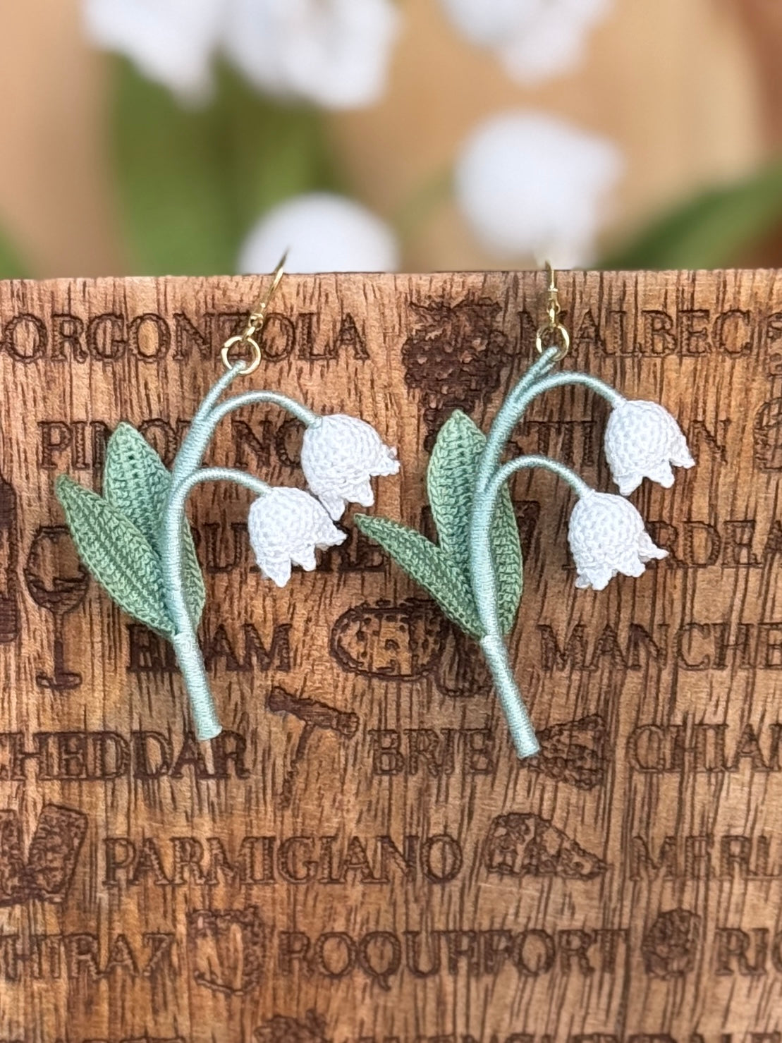 Lily of Valley Micro Crochet Earrings