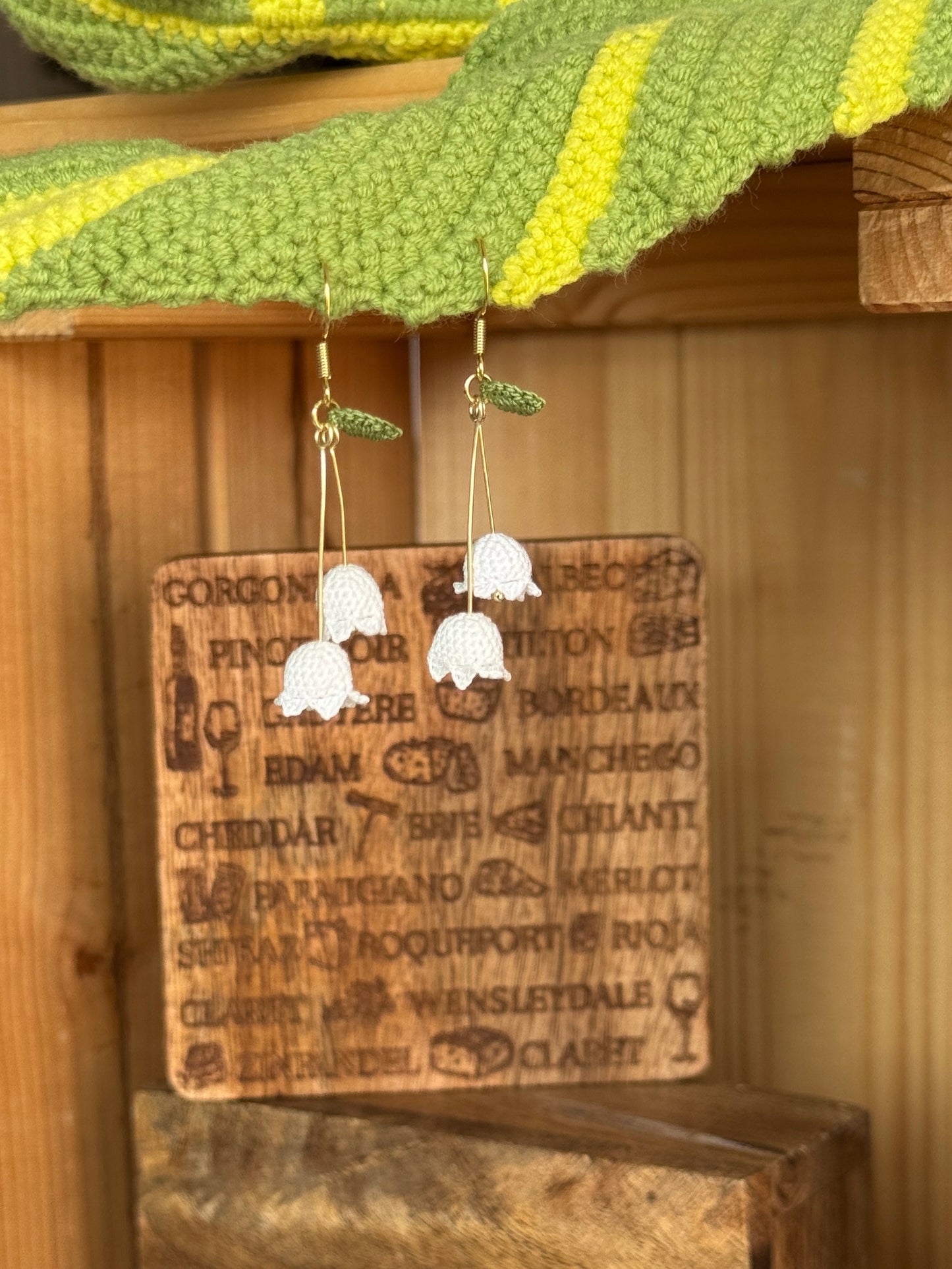 Lily of Valley Micro Crochet Earrings