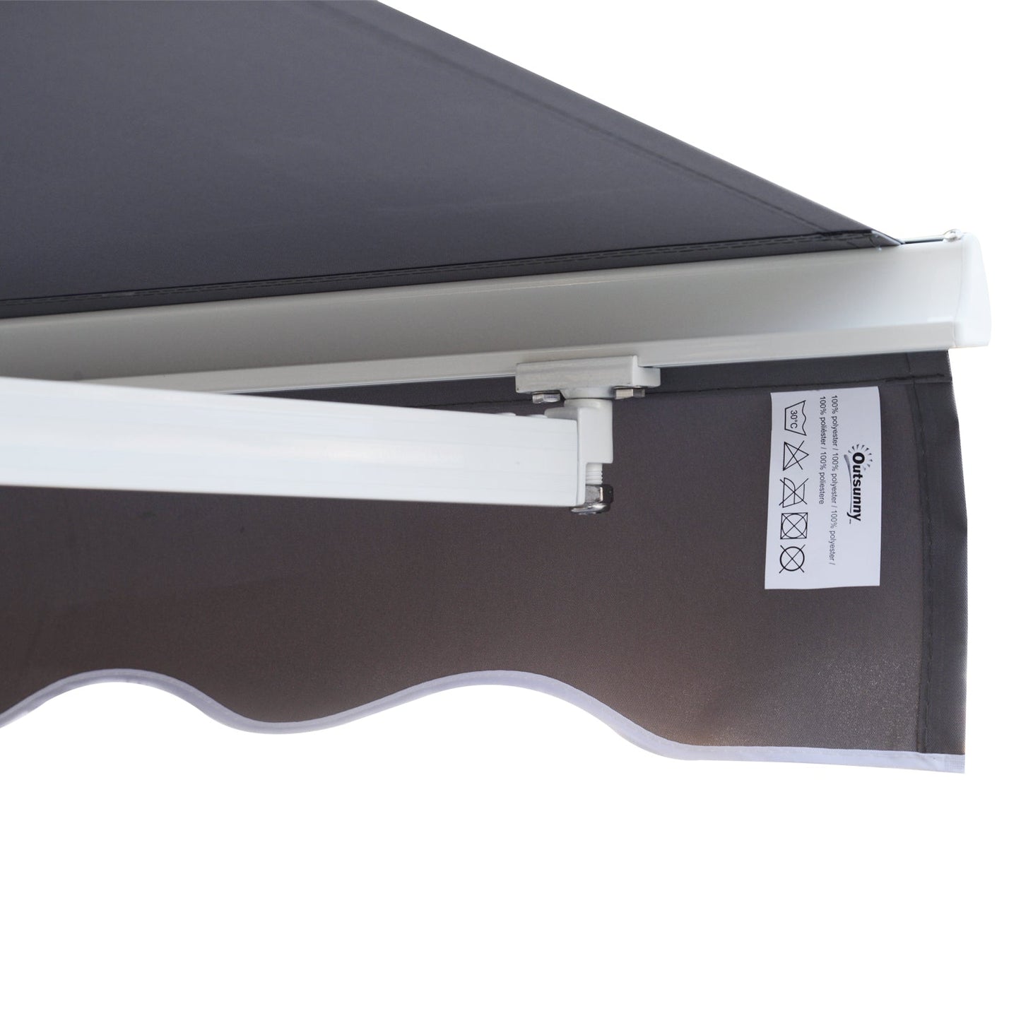 3 x 2.5m Manual Awning Canopy Sun Shade Shelter Retractable for Garden Grey