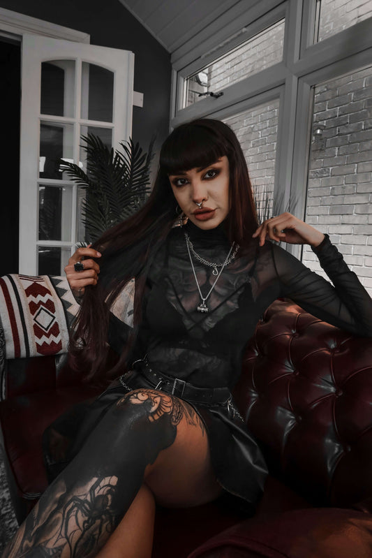 Necessary Evil Minerva Mesh Long Sleeve Top