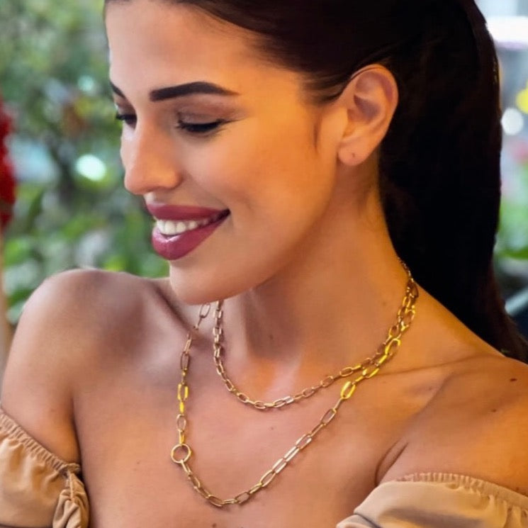 Kate Luxe 18k Gold Plated Double Layer Necklace
