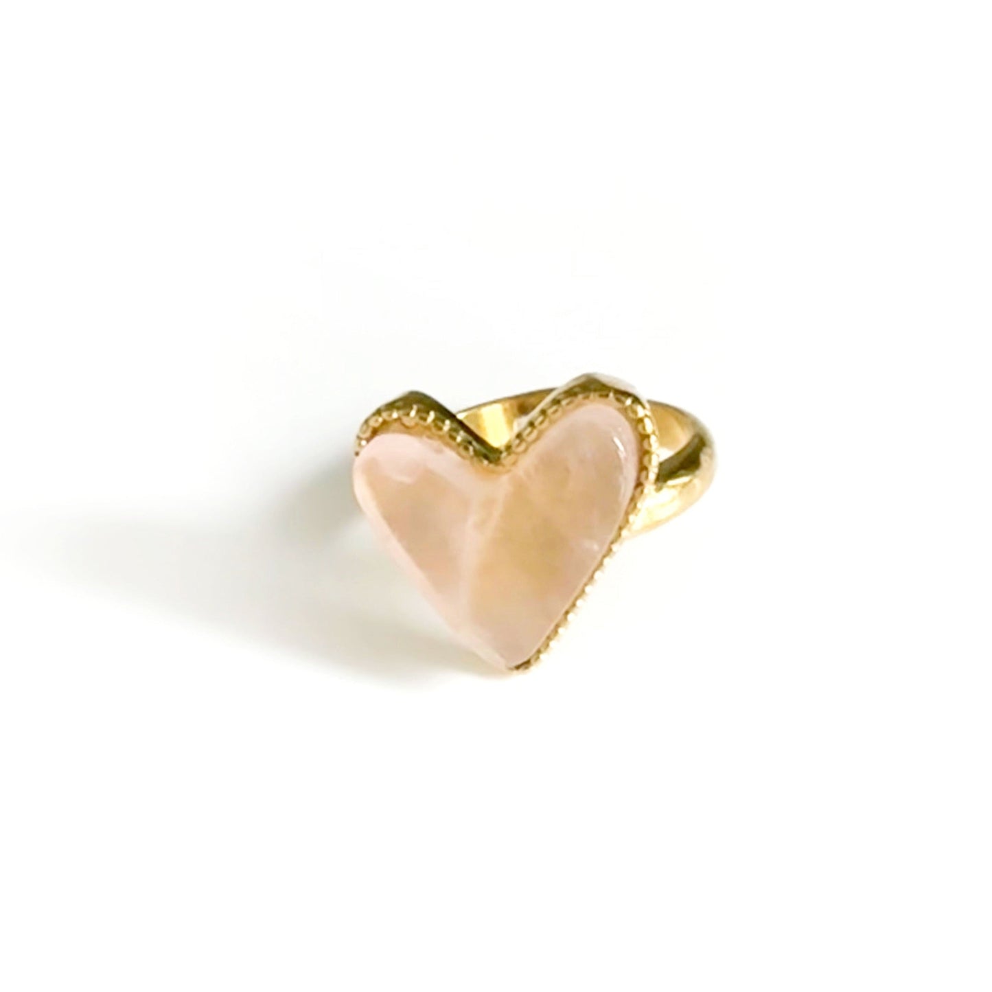 Hellie Luxe 18k Gold Plated Pink Heart Ring